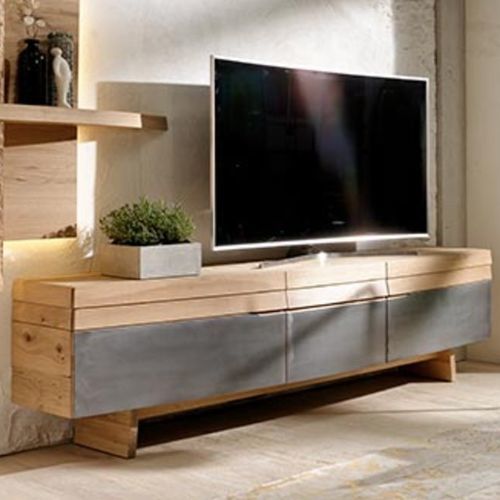 Mobile porta TV contemporaneo - V-Organo - Voglauer Möbelwerk Gschwandtner & Zwilling GmbH & Co. KG - in rovere / in ferro / grigio