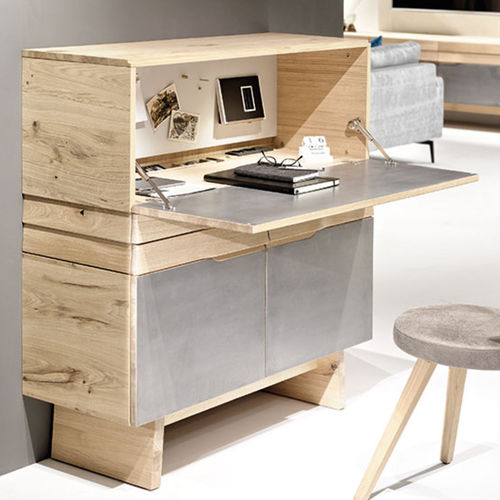 Scrivania contemporanea - V-Organo - Voglauer Möbelwerk Gschwandtner & Zwilling GmbH & Co. KG - in rovere / con contenitore