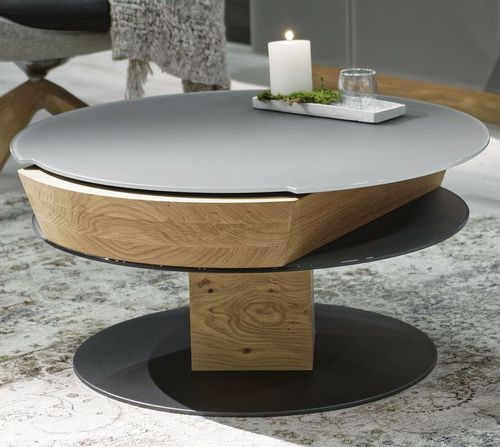 Tavolino basso contemporaneo - V-Montana - Voglauer Möbelwerk Gschwandtner & Zwilling GmbH & Co. KG - in vetro / con supporto in quercia / con supporto in noce