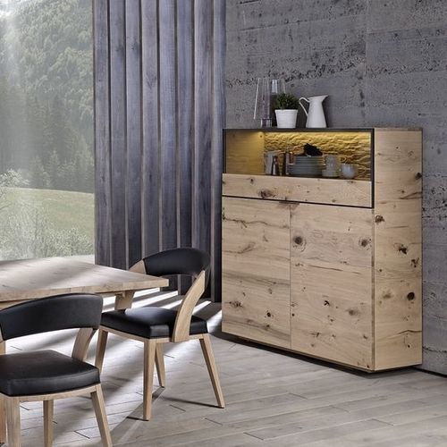 Credenza alta - V-Cube - Voglauer Möbelwerk Gschwandtner & Zwilling GmbH & Co. KG - contemporanea / in rovere / in metallo