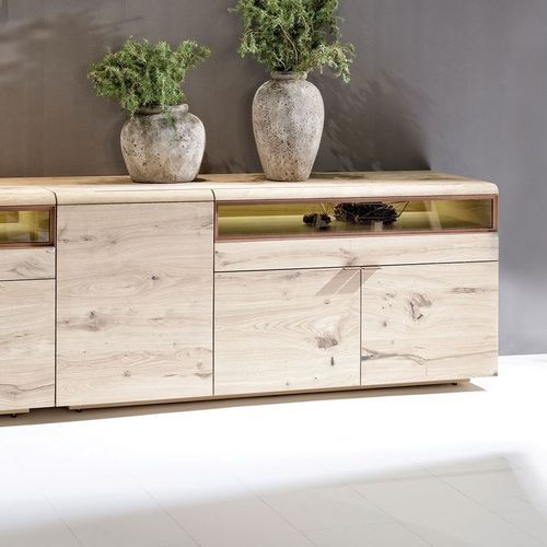 Credenza contemporanea - V-Cube - Voglauer Möbelwerk Gschwandtner & Zwilling GmbH & Co. KG - in rovere / in metallo / in vetro