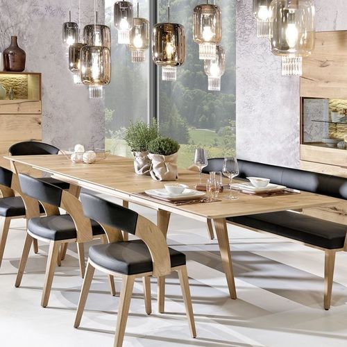 Tavolo da pranzo contemporaneo - V-Cube CS series - Voglauer Möbelwerk Gschwandtner & Zwilling GmbH & Co. KG - in rovere / con supporto in quercia / rettangolare