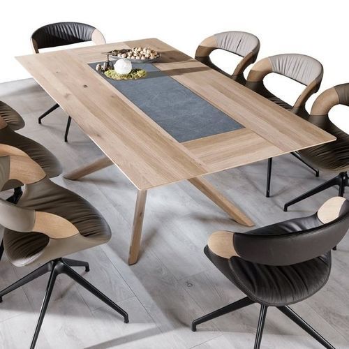 Tavolo da pranzo contemporaneo - V-Alpin - Voglauer Möbelwerk Gschwandtner & Zwilling GmbH & Co. KG - in rovere / in ceramica / con supporto in quercia