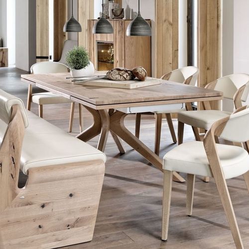 Tavolo da pranzo contemporaneo - V-Alpin - Voglauer Möbelwerk Gschwandtner & Zwilling GmbH & Co. KG - in rovere / con supporto in quercia / rettangolare