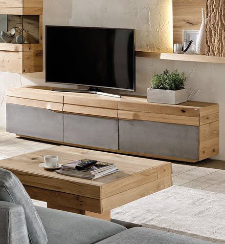 Mobile porta TV contemporaneo - V-Organo - Voglauer Möbelwerk Gschwandtner & Zwilling GmbH & Co. KG - lowboard / 3 porte / in rovere
