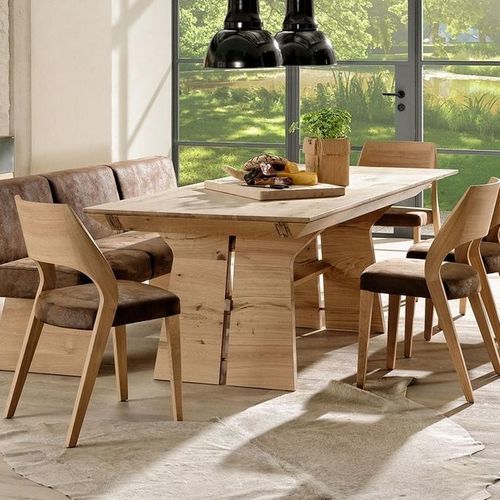 Tavolo da pranzo contemporaneo - V-Organo - Voglauer Möbelwerk Gschwandtner & Zwilling GmbH & Co. KG - in rovere / con supporto in quercia / rettangolare