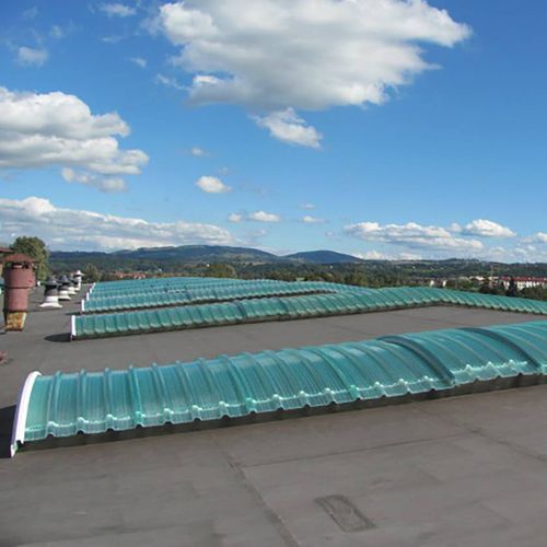 Copertura in plastica - CINTRALUX PRV COOLGREEN - SKYLUX - ondulata / curva / con pannelli con protezione UV