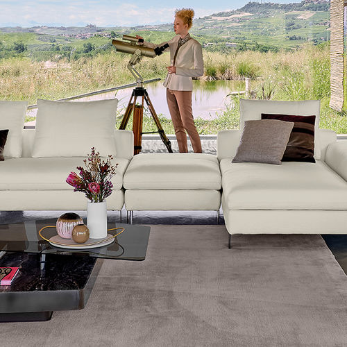 Pouf contemporaneo - BROWN SUGAR - arketipo - in tessuto sintetico / in metallo / quadrato
