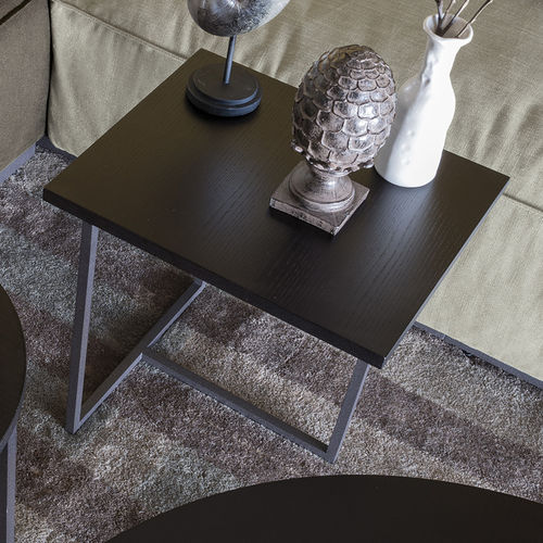 Tavolo d'appoggio contemporaneo - ARMONIA - arketipo - impiallacciato in legno / in metallo / rotondo