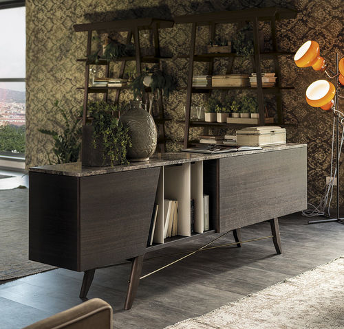 Credenza contemporanea - LONGPLAY - arketipo - in rovere / impiallacciata in legno / in frassino