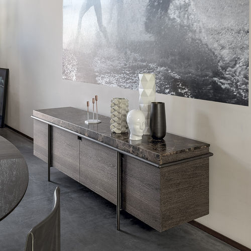 Credenza contemporanea - AURA - arketipo - in metallo / in vetro / in marmo