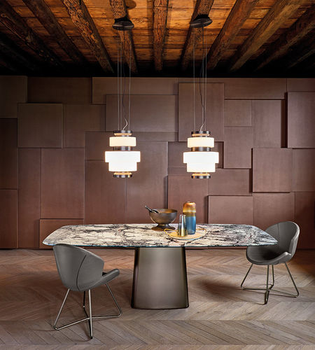 Tavolo da pranzo contemporaneo - ICON - arketipo - in metallo / in marmo / rettangolare