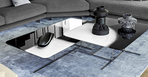 Tavolino basso contemporaneo - ECLIPSE - arketipo - in MDF laccato / in poliestere / con supporto in metallo