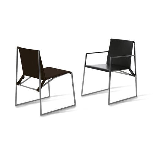 Sedia da pranzo contemporanea - CALMA - arketipo - da interno / in pelle / con supporto in metallo