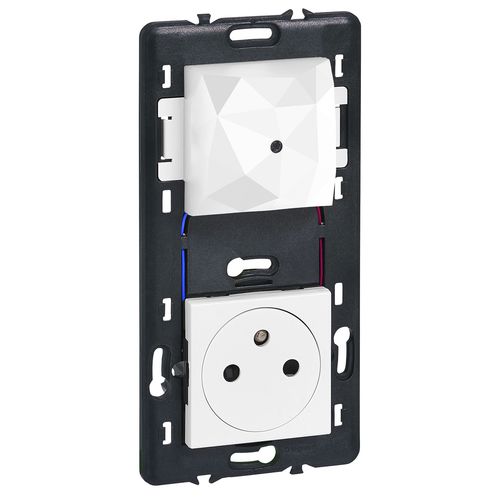 Presa di corrente - 077700LB - LEGRAND - doppia / da parete / filomuro