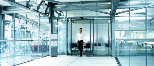 Porta d'ingresso - Standard (SLX-M) - Gilgen Door Systems AG  - in acciaio / scorrevole / vetrata