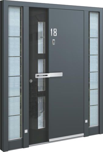 Porta d'ingresso - AA 225 - INOTHERM - in vetro / in alluminio / in acciaio inossidabile