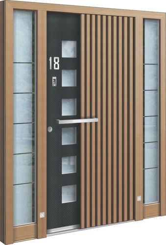 Porta d'ingresso - AA 226 - INOTHERM - in legno / in vetro / in acciaio inossidabile