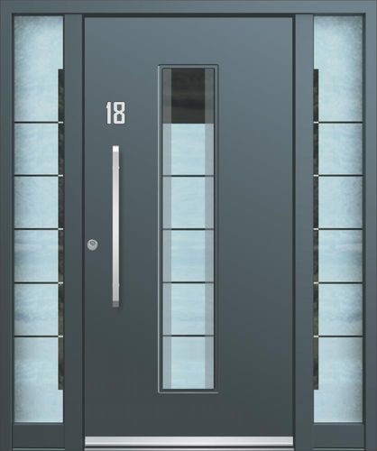 Porta d'ingresso - AGE 1113 - INOTHERM - in vetro / in alluminio / in acciaio inossidabile