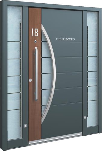 Porta d'ingresso - AEE 1075 - INOTHERM - in alluminio / in acciaio inossidabile / battente