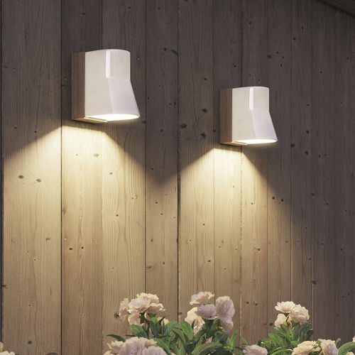 Applique contemporanea - BEACON - Royal Botania - da esterno / in teak / in porcellana