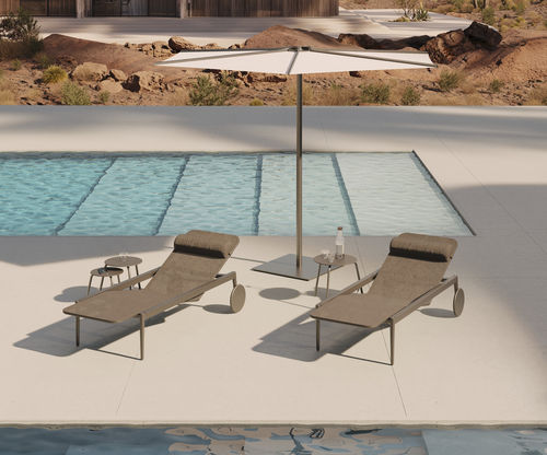 Lettino prendisole contemporaneo - STYLETTO - Royal Botania - in Batyline® / in alluminio / con rotelle