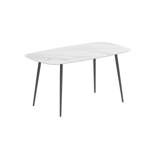 Tavolo alto contemporaneo - STYLETTO - Royal Botania - in teak / in ceramica / con supporto in alluminio