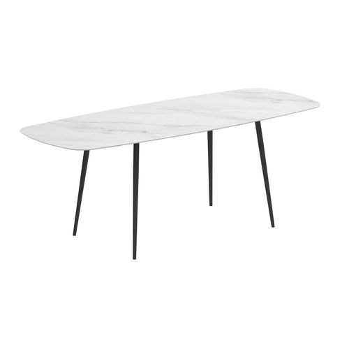 Tavolo alto contemporaneo - STYLETTO - Royal Botania - in teak / in ceramica / con supporto in alluminio
