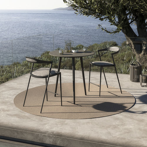 Tavolo alto contemporaneo - STYLETTO - Royal Botania - in teak / in ceramica / con supporto in alluminio