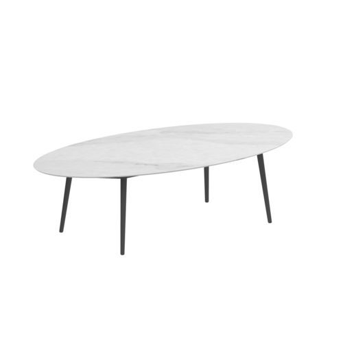 Tavolo da pranzo contemporaneo -  STYLETTO - Royal Botania - in ceramica / con supporto in alluminio / ovale