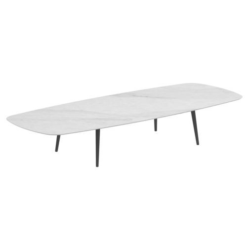Tavolino basso contemporaneo - STYLETTO - Royal Botania - in teak / in ceramica / con supporto in alluminio