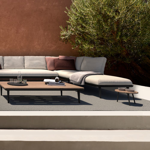 Tavolo d'appoggio contemporaneo -  STYLETTO - Royal Botania - in teak / in ceramica / in pietra lavica