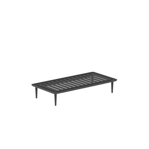Tavolino basso contemporaneo - STYLETTO - Royal Botania - in ceramica / con supporto in alluminio / rettangolare
