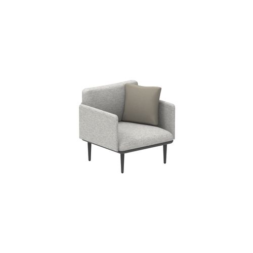 Poltrona contemporanea - STYLETTO - Royal Botania - in tessuto / in alluminio / grigia