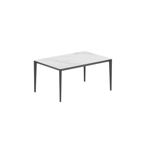 Tavolo da pranzo contemporaneo - U-NITE - Royal Botania - in teak / in ceramica / con supporto in alluminio
