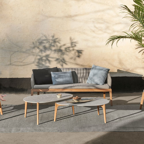 Divanetto imbottito contemporaneo - CALYPSO 175 - Royal Botania - in tessuto / con supporto in teak / in teak