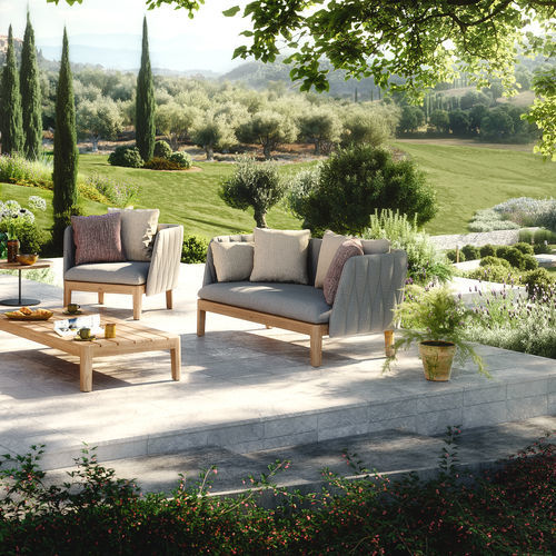 Divano contemporaneo - CALYPSO 140 - Royal Botania - da esterno / in tessuto / con braccioli