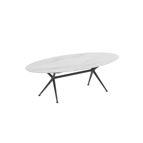Tavolo da pranzo contemporaneo - EXES - Royal Botania - in ceramica / con supporto in alluminio / ovale