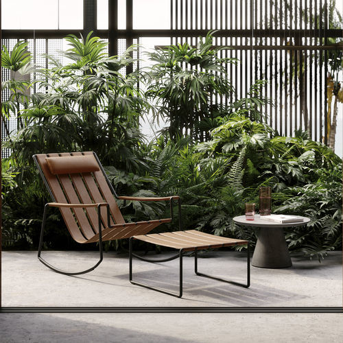 Poggiapiedi contemporaneo - STRAPPY - Royal Botania - in tessuto / in pelle / in acciaio inossidabile