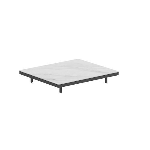 Tavolo d'appoggio contemporaneo - ALURA - Royal Botania - in ceramica / con supporto in alluminio / rettangolare