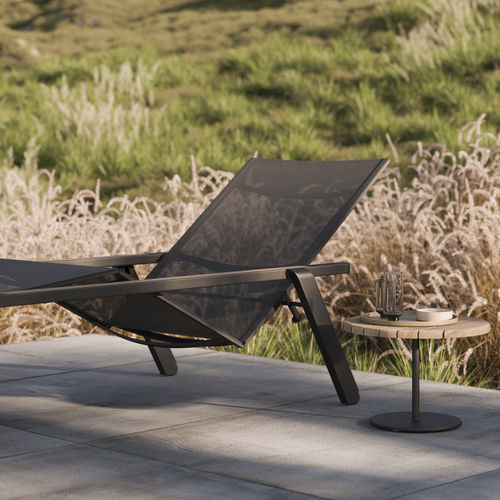 Tavolo d'appoggio contemporaneo - BUTLER - Royal Botania - in teak / in ceramica / con supporto in acciaio inossidabile