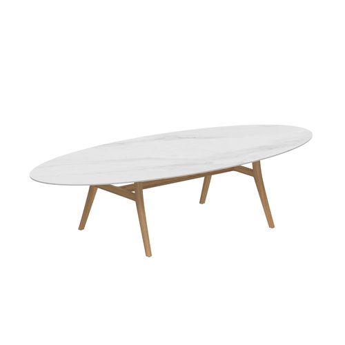 Tavolo da pranzo contemporaneo - ZIDIZ - Royal Botania - in teak / in calcestruzzo / con supporto in teak