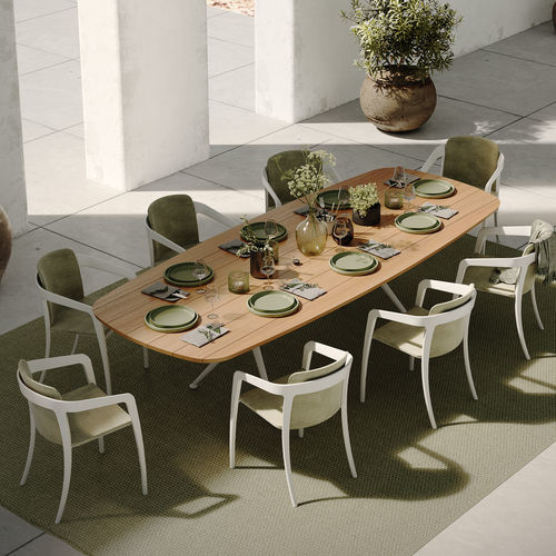 Sedia da pranzo contemporanea - JIVE - Royal Botania - da esterno / in alluminio / con supporto in alluminio