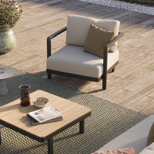 Poltrona contemporanea - ALURA - Royal Botania - in Batyline® / in alluminio / grigia
