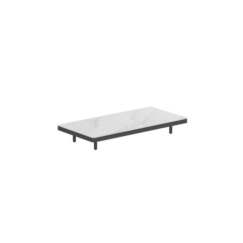 Tavolo d'appoggio contemporaneo - ALURA - Royal Botania - in ceramica / con supporto in alluminio / rettangolare