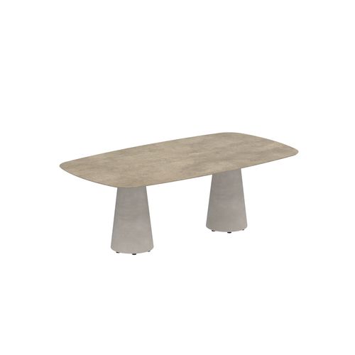 Tavolo da pranzo contemporaneo - CONIX - Royal Botania - in teak / in ceramica / con supporto in calcestruzzo