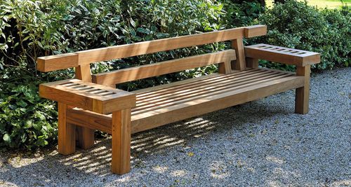 Panca da giardino contemporanea -  NARA - Royal Botania - in teak / con schienale / con braccioli