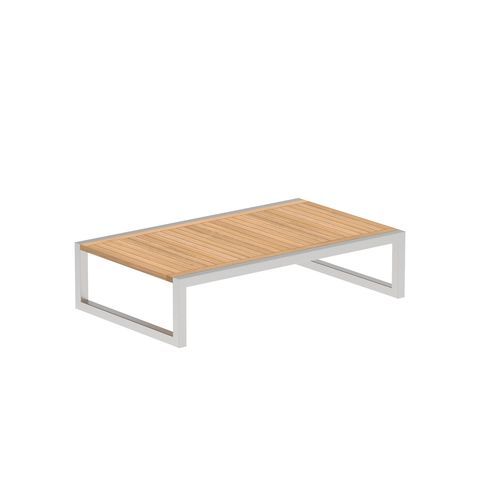 Tavolo d'appoggio contemporaneo - NINIX - Royal Botania - in teak / in ceramica / con supporto in acciaio inossidabile