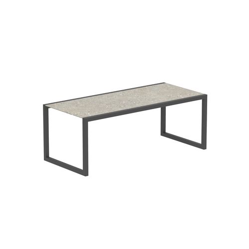 Tavolo da pranzo contemporaneo - NINIX - Royal Botania - in teak / in ceramica / con supporto in acciaio inossidabile