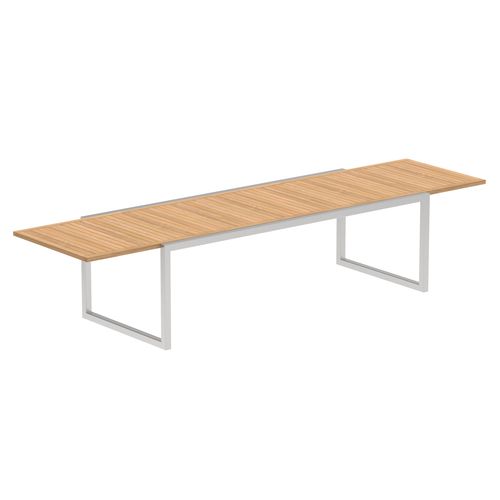 Tavolo da pranzo contemporaneo - NINIX - Royal Botania - in teak / in ceramica / con supporto in acciaio inossidabile